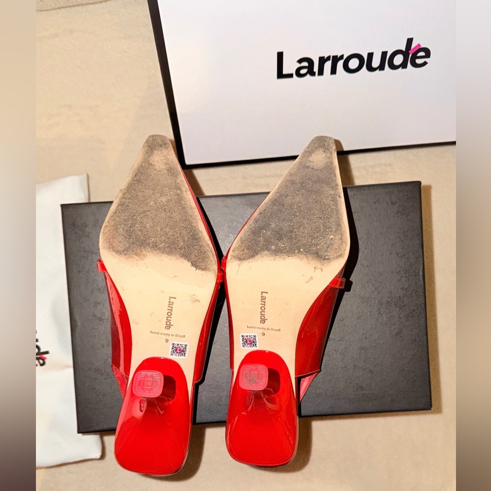 Larroude Vibrant Red Slingback Heels - Picture 3 of 5